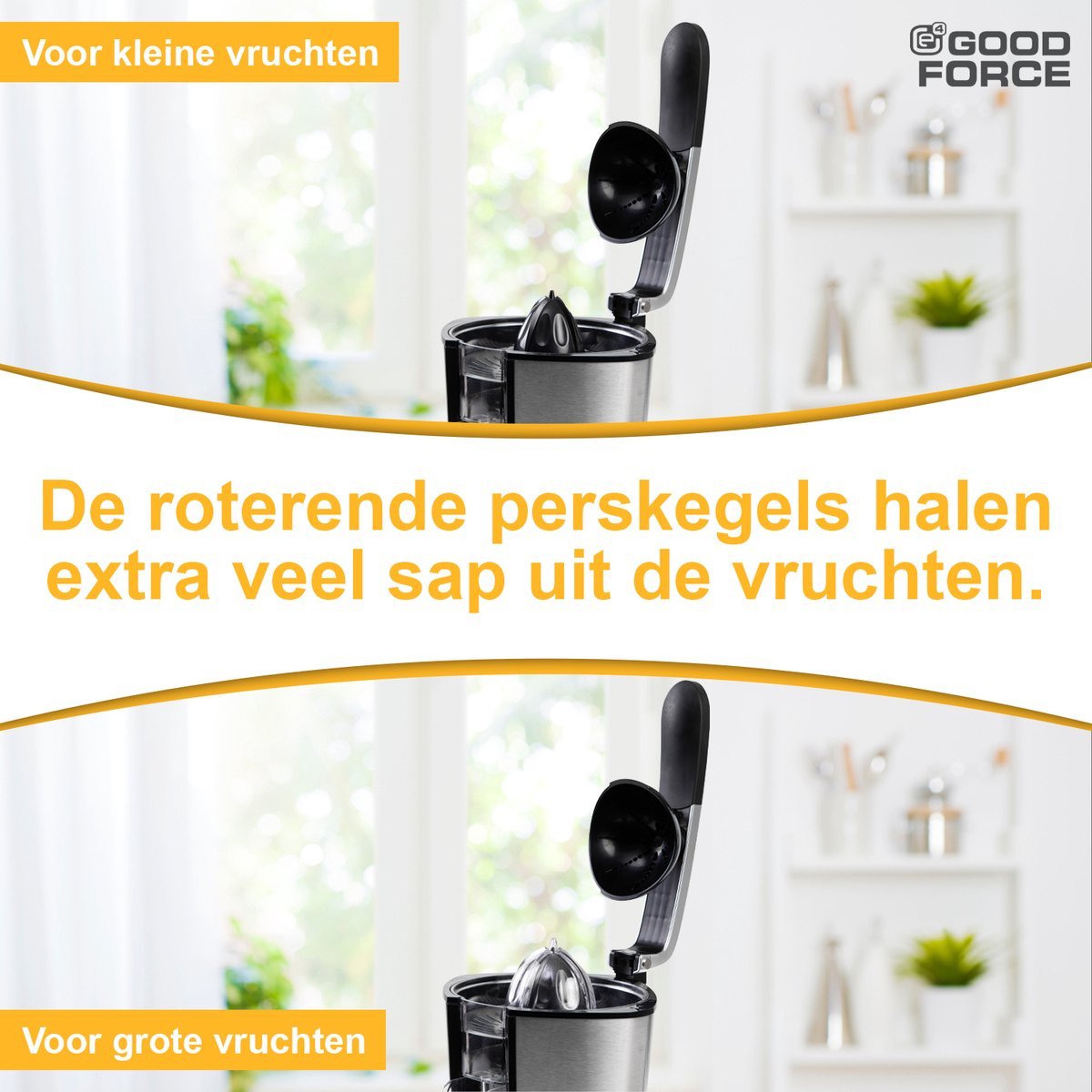 Citruspers - Elektrische Sinaasappelpers - Fruitpers Met 3 Gratis Flesjes - Citroenpers - Rvs - Pershendel - Premium van GoodForce - Slechts €54.99! Winkel nu bij GoodForce