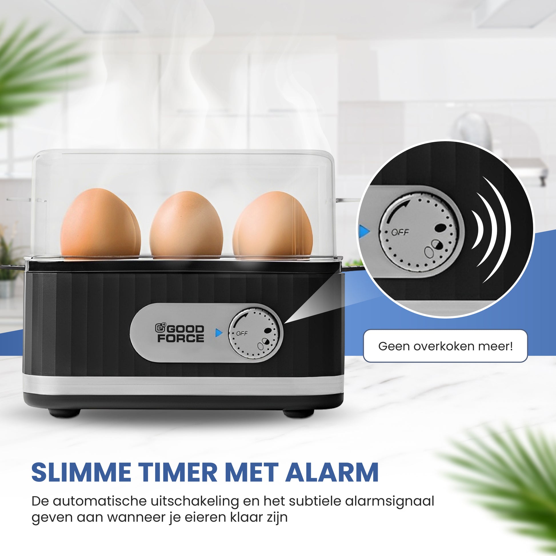 Aoreun Elektrische Eierkoker voor 4-6 Eieren met Touch-knop, Slimme Aoreun Elektrische Eierkoker voor 4-6 Eieren met Touch-knop, Slimme