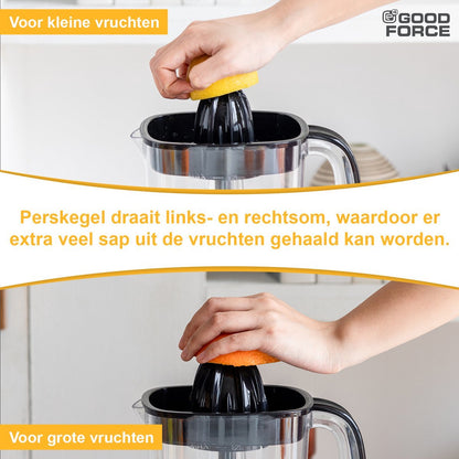 Citruspers - Elektrische Sinaasappelpers - Fruitpers Met XXL Sap Reservoir - Citroenpers Met 3 Gratis Flesjes - Premium  van GoodForce - Slechts €34.99! Winkel nu bij GoodForce